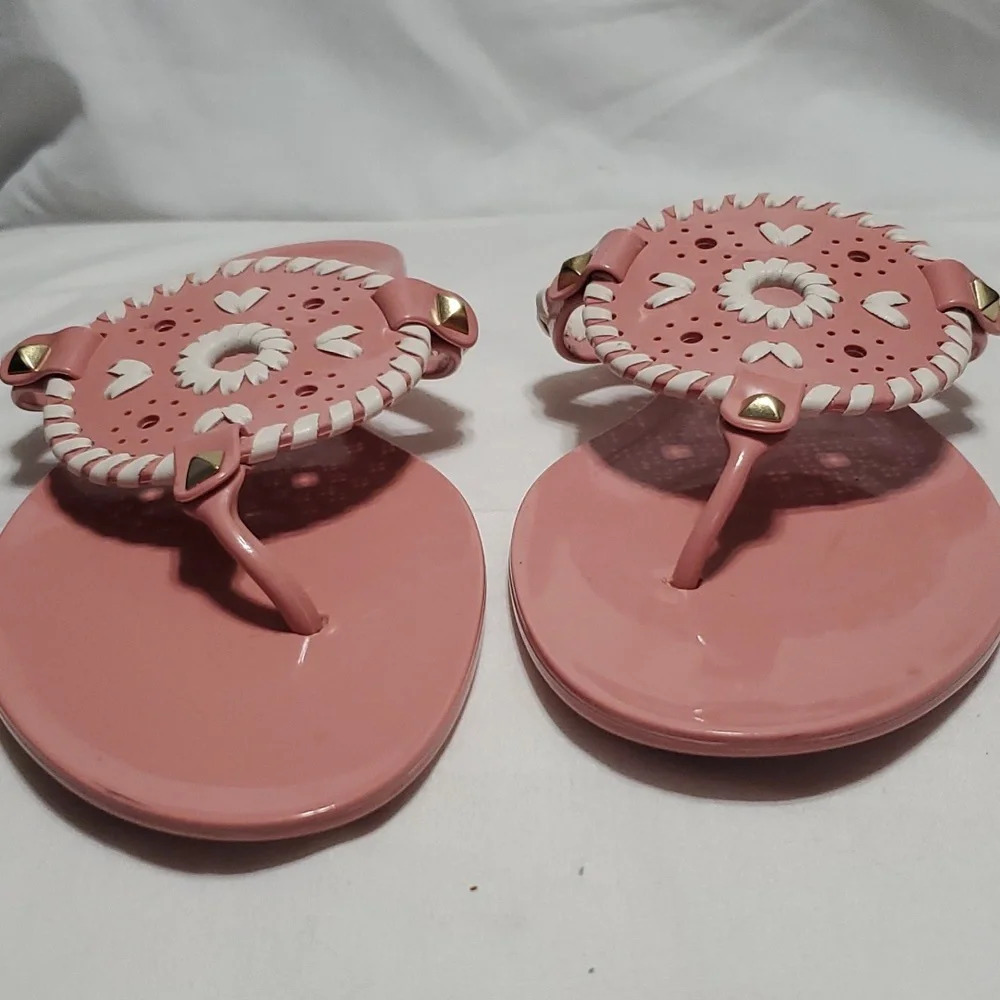 Jack Rogers pink white medallion sandals - Picture 3 of 8